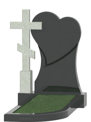 Православный комплекс из светлого креста с декоративным цветником